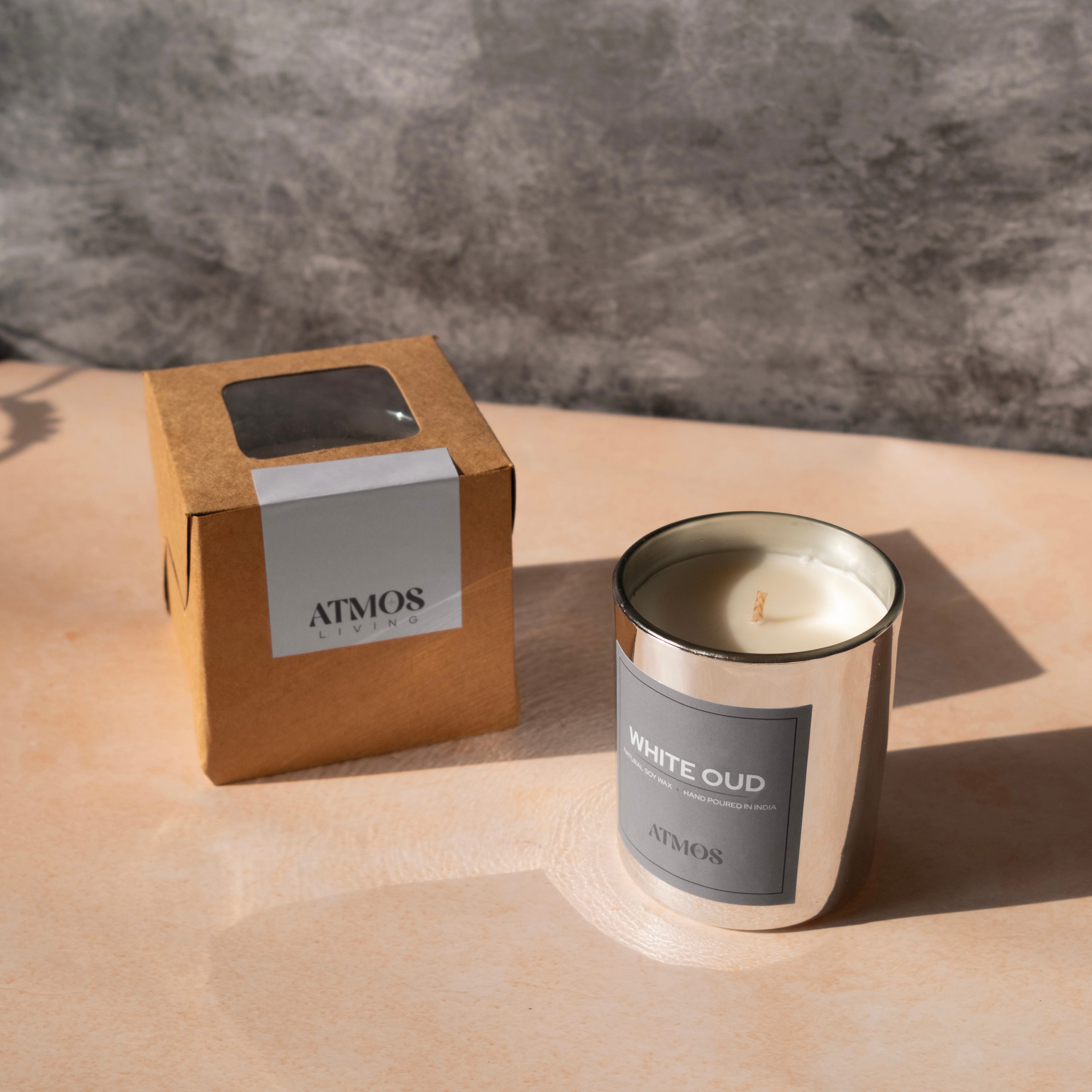 White Oud Scented Candle